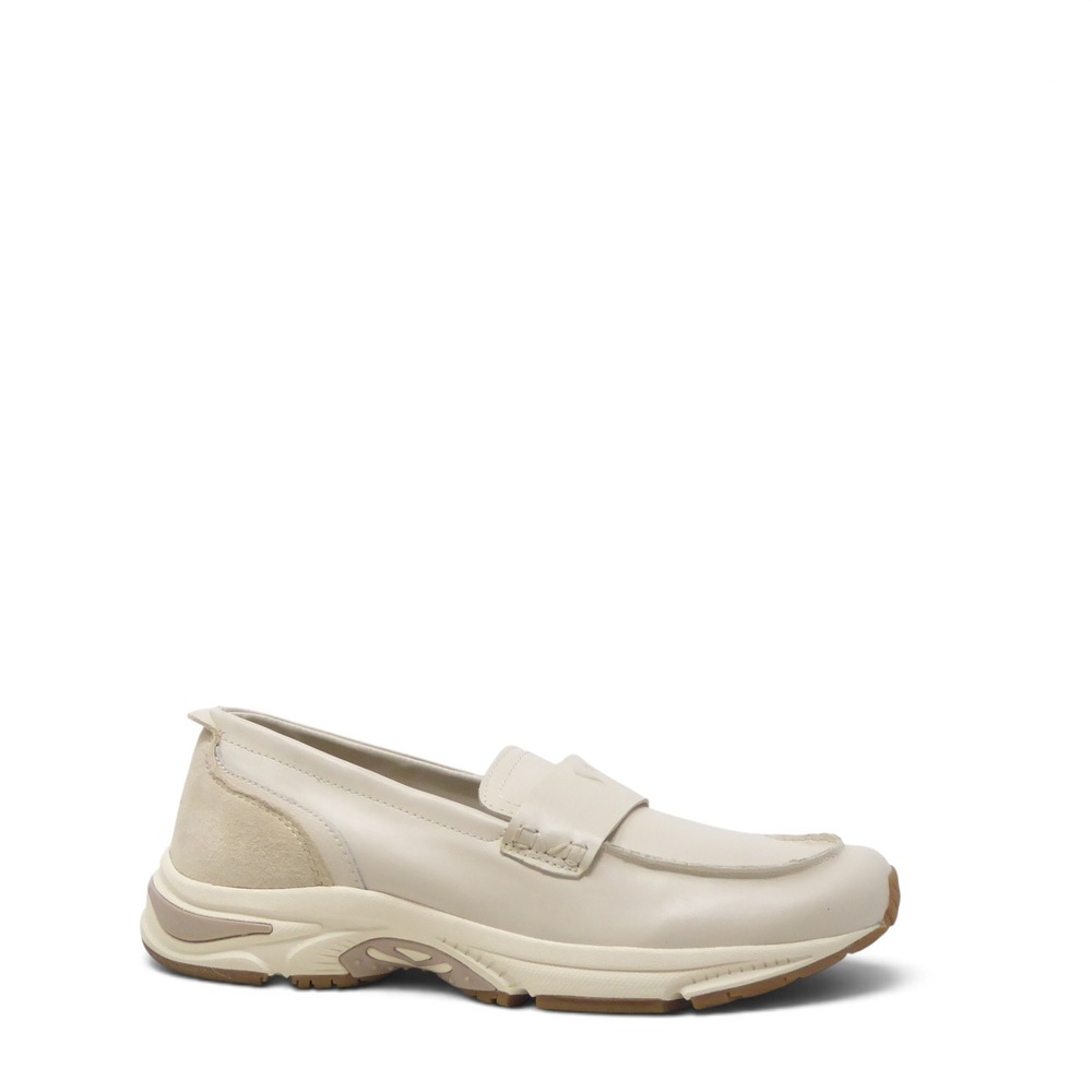 Vionic Womens Walkroam Loafer Cream Leather Suede Orthotic Slip On 6.5